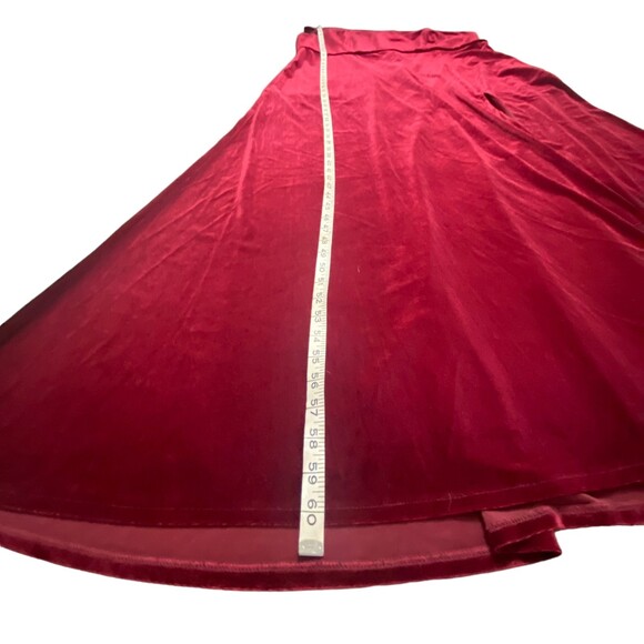 After Six 1556 Size 24 plus Velvet Long Maxi Dress Cabernet Burgundy - Picture 6 of 8